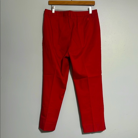 Tommy Hilfiger Women Red Chino Ankle Pants 14 Side Split Hem Nautical Office - Picture 2 of 7